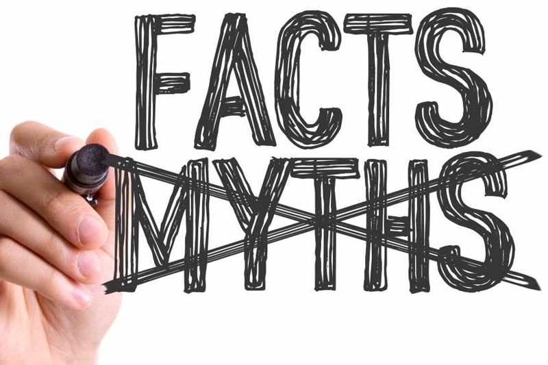 The words Facts and Myths. Myths is crossed out.