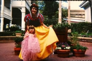 Little girl wearing princess costume