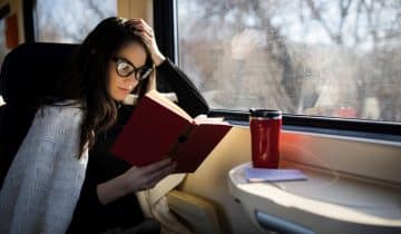 woman on a train