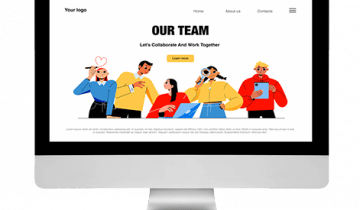 Our team mock up on website